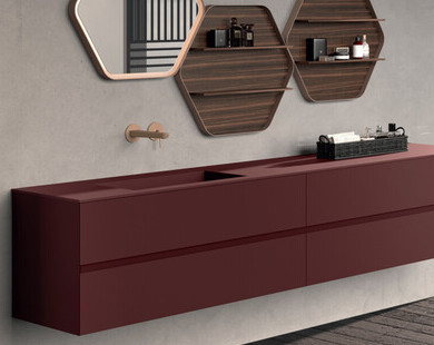 mobile bagno rosso scuro composizione Lime 3 di Azzurra bagni