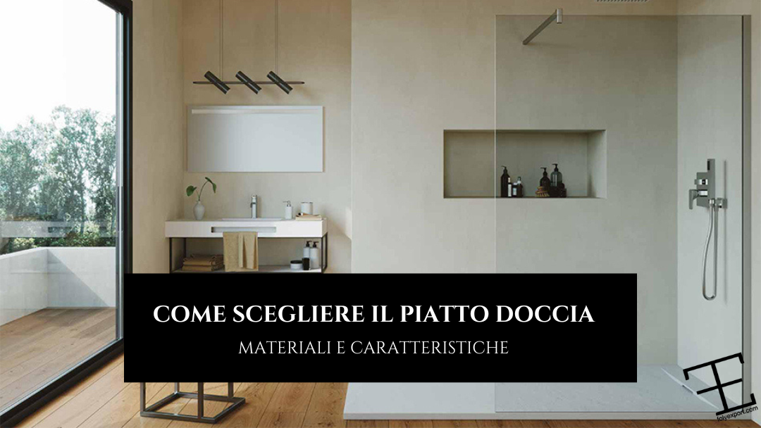 banner per articolo su come scegliere il materiale del piatto doccia